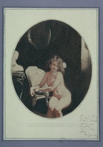 Nu féminin assis - Sigmund Walter Hampel
