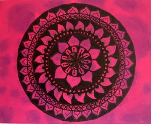 Mandala en rose et violet - Sil A