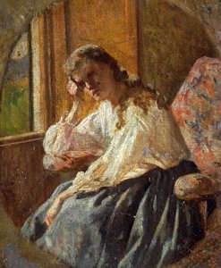 Étude de figure féminine (détail du triptyque) - Silvestro Lega