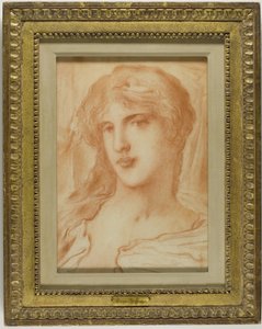 Tête, vers 1880 (craie rouge sur papier vélin chamois)