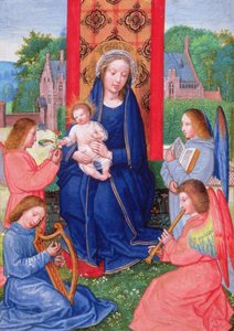 Madone et Enfant avec des anges jouant des instruments, des Heures de Joanna de Ghistelles, c.1516