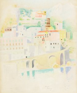 Atrani, côte amalfitaine (pastel sur papier) - Simon Albert Bussy