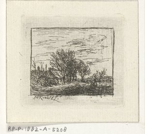 Paysage avec maisons et arbres - Simon Andreas Krausz