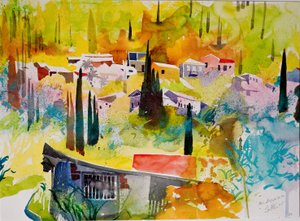 Ano Korakiana, Corfou, 2005 (aquarelle sur papier)