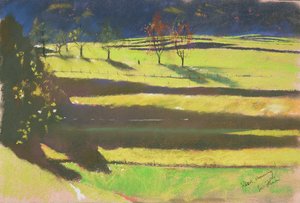 Matin dans les marais (pastel sur papier)