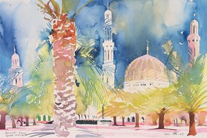 Muscat, Grande Mosquée, 2004 (aquarelle sur papier) - Simon Fletcher
