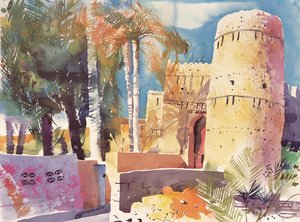 Nizwa Oman, Ancienne porte sud, 2005 (aquarelle)