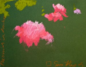 Pivoines à Aschau (pastel sur papier) - Simon Fletcher