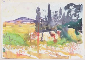 Sete, vu de Loupian, 2004 (watercolour on paper)