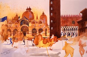 La rencontre, San Marco, 2006 (aquarelle sur papier) - Simon Fletcher
