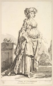 Dame de Constantinople, de Recueil de diverses figures étrangères inventées par ..., 18ème siècle - Simon Francois Ravenet