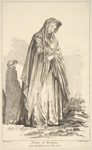 Femme de Boulogne, du Recueil de diverses figures étrangères inventées par F. Bo..., 18ème siècle - Simon Francois Ravenet