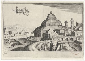 Vue de ville avec Mercure (série Paysages d