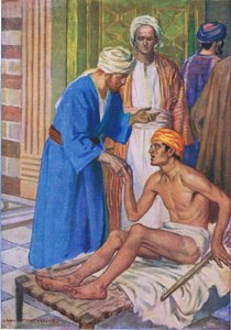 Pierre et Jean à la belle porte, de The Bible Picture Book publié par Thomas Nelson, c.1950