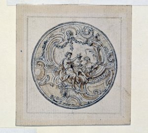 Conception pour un boîtier de montre, par Simon Gribelin (1661-1833)