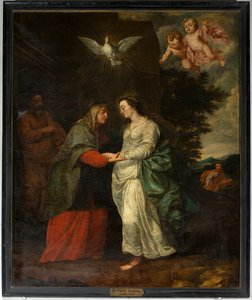 Église paroissiale (Parochiekerk Sint-Eligius). Peinture. "Marie visitant Élisabeth". Simon De Paepe. XVIIe siècle.