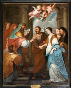 Église paroissiale (Parochiekerk Sint-Eligius). Simon De Pape. Engagement de la Vierge. XVIIe siècle. - Simon II de Pape