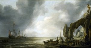 Navires de guerre néerlandais ancrés au large d