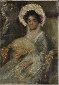 Jeune femme avec un éventail, vers 1906 - Simon Maris