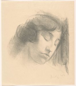 Tête de femme aux yeux fermés