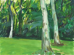 Jardin et zone humide, 2018 (aquarelle sur papier) - Simon Neville