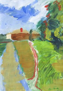 Pavement  shortcut to houses, 2024 (acrylique sur papier) - Simon Neville
