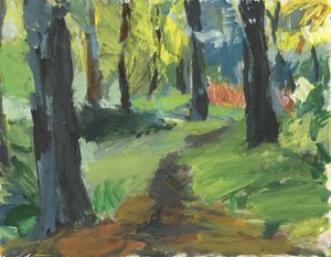 Sentier forestier, 2023 (acrylique sur papier) - Simon Neville