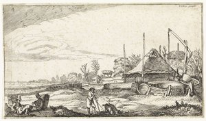 Paysage avec colporteurs au repos - Simon Poelenburg