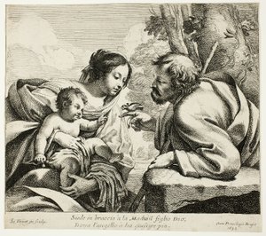 La Sainte Famille avec un oiseau - Simon Vouet