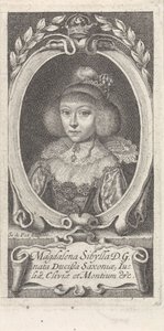 Princesse Madeleine Sibylle de Saxe 1617-1668, duchesse de Saxe-Altenbourg, vers 1647-1648 - Simon van de Passe