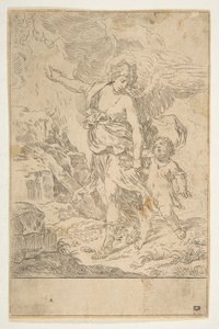 Un ange gardien marchant avec un enfant, vers 1640