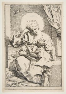 Madonna et Enfant avec un oiseau, vers 1635-1636 - Simone Cantarini