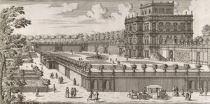 Vue de la façade latérale du Palazzo Pamphili et de son jardin Secondo prospetto pe..., après 1677 - Simone Felice