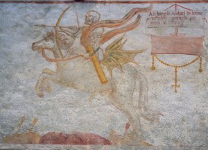 La mort chevauchant et visant une flèche - Simone II Baschenis