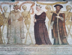 La mort avec le roi, la reine et le docteur (détail) - Simone II Baschenis