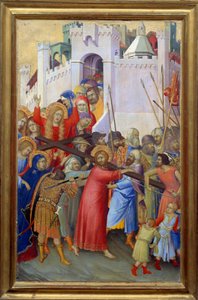 Le portement de croix. Peinture sur bois de Simone Martini (vers 1284-1344). Musée du Louvre, Paris