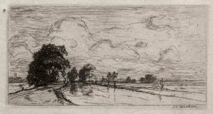 Paysage inondé avec des arbres - Sion Longley Wenban