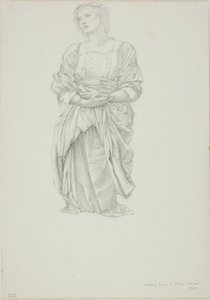 Étude pour "Le miroir de Vénus" : Figure féminine agenouillée - Sir Edward Burne Jones