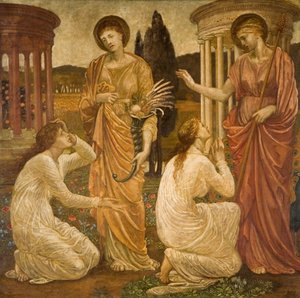 Cupidon et Psyché - Murales de Palace Green - Psyché aux sanctuaires de Junon et Cérès, 1881