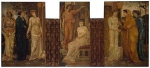 Cupidon et Psyché - Fresques du Palais Vert - Les sœurs de Psyché lui rendent visite chez Cupidon, 1881 - Sir Edward Coley Burne Jones