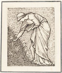 Dame cueillant des fleurs - Sir Edward Coley Burne Jones