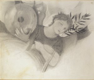 Étude pour une tête dans Les Jours de la Création, vers 1871-1875 - Sir Edward Coley Burne Jones