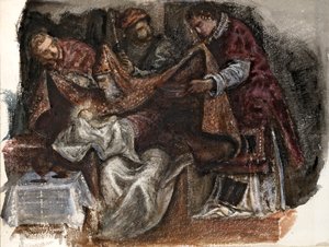 Étude de la Circoncision de Tintoretto dans la Scuola Grande di San Rocco, 1862 - Sir Edward Coley Burne Jones