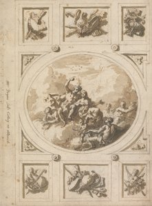 Conception pour un plafond à Addiscombe : Bacchus et Ariane