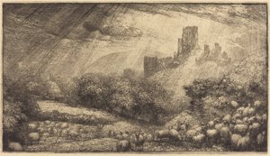 Château de Corfe: Effet du soleil après la pluie