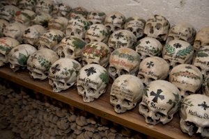 Certaines des 600 crânes à la 