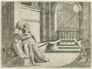 Abimélech voit Isaac caresser Rébecca - Sisto Badalocchio