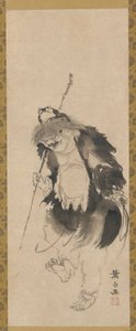 Gama Sennin chinois Hou Xiansheng et son crapaud à trois pattes, période Edo, XVIIIe siècle