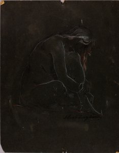 Nu assis - Solon H. Borglum