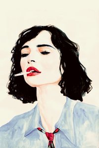 Une femme chic avec une cigarette